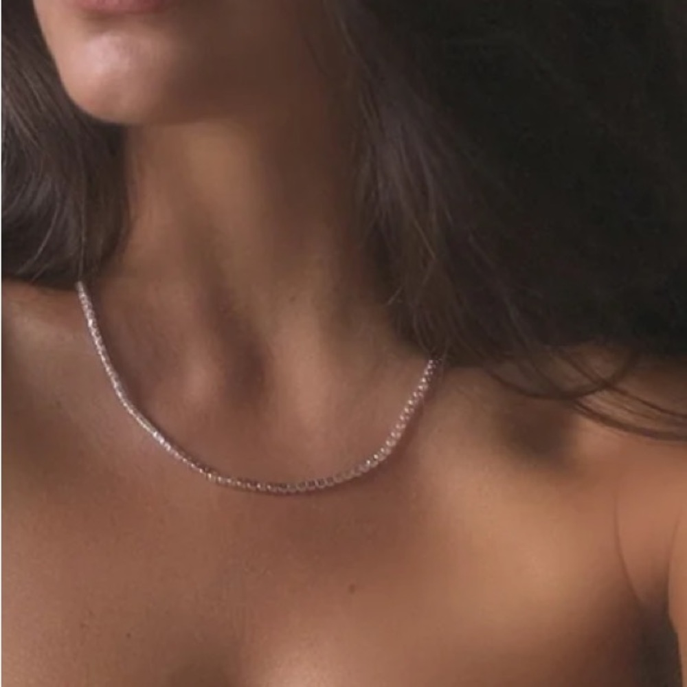LUV AJ Silver Tennis Necklace - Picture 2 of 8